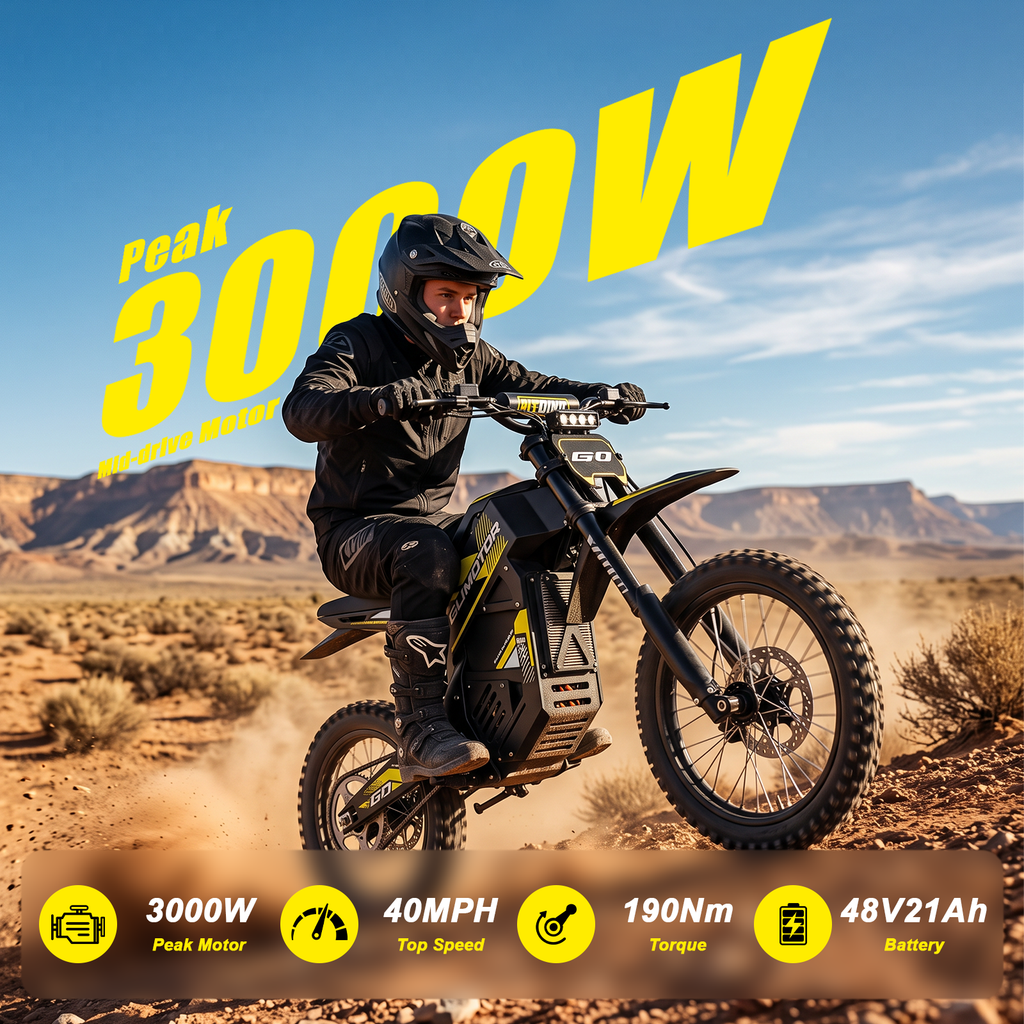 G1 Electric Dirt Bike 3000W 40Mph Emoto